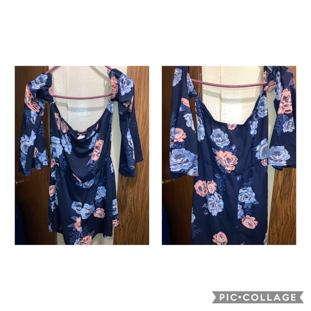 Blue Floral Romper